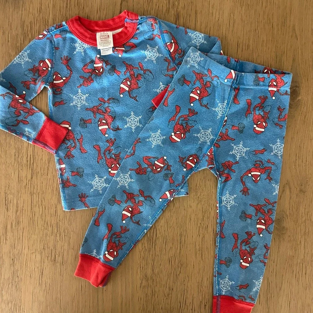 Boys Marvel Spiderman Bundle 3T Hoodie & Hanna Andersson Pajama Set